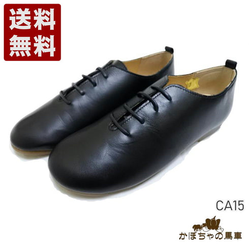 【かぼちゃの馬車CA-15 ブラック】ころんと靴紐シューズ